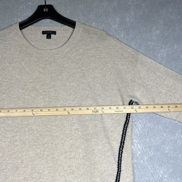 J. Crew Sweater Womens X-Large Beige 100% Wool Rhinestone Pullover Long Sleeve - Picture 4 of 8
